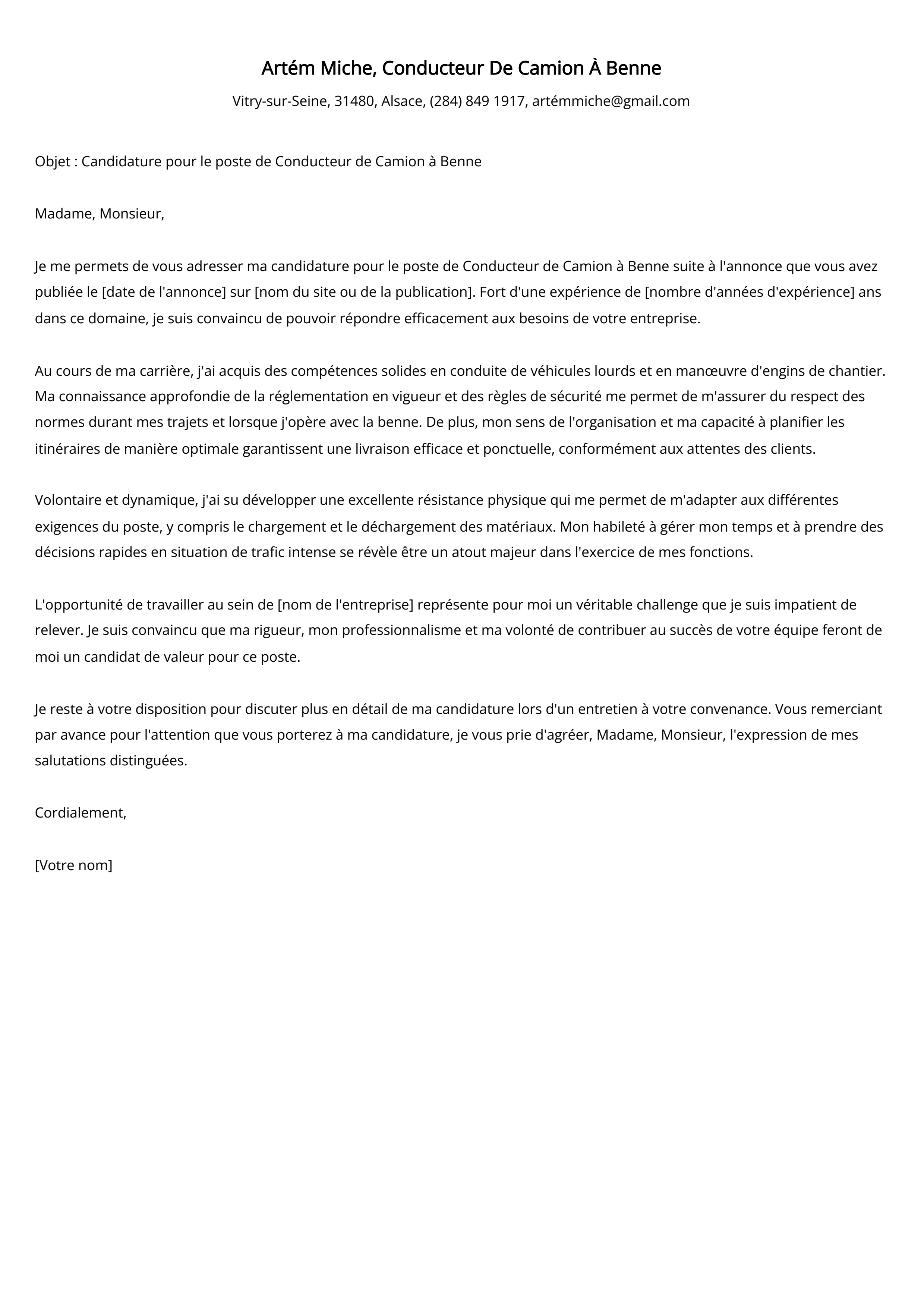 Créer une lettre de motivation