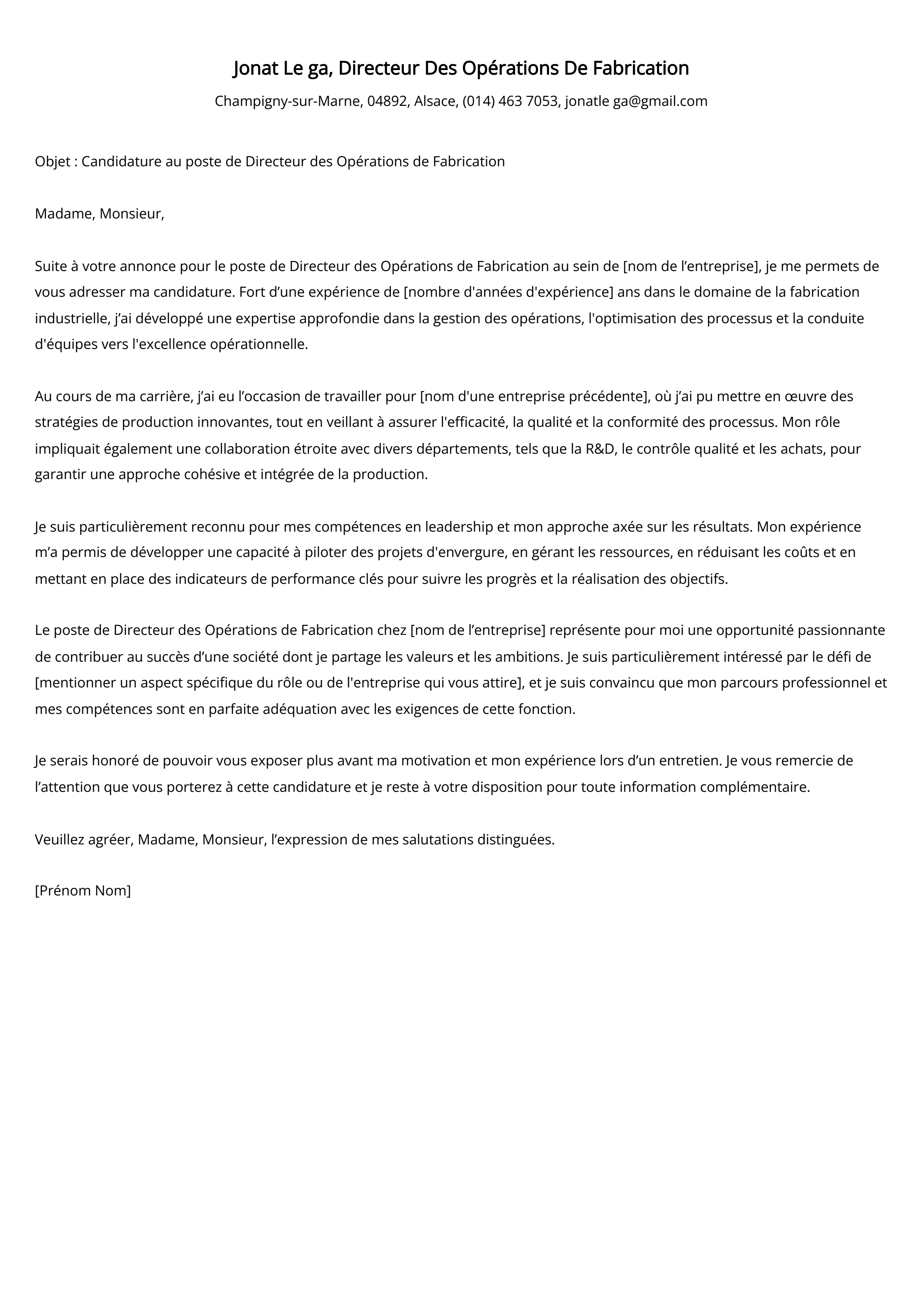 Créer une lettre de motivation