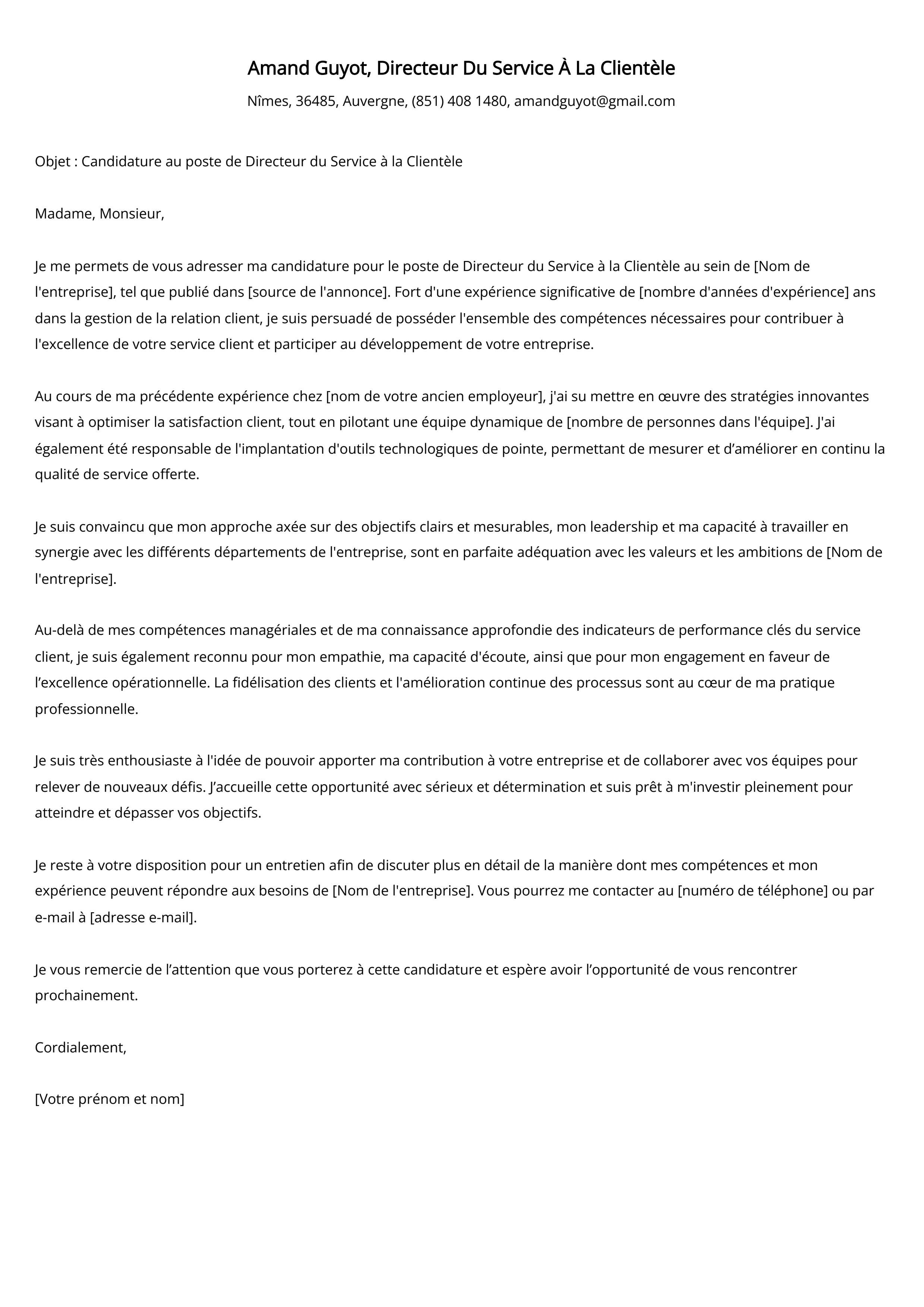 Créer une lettre de motivation