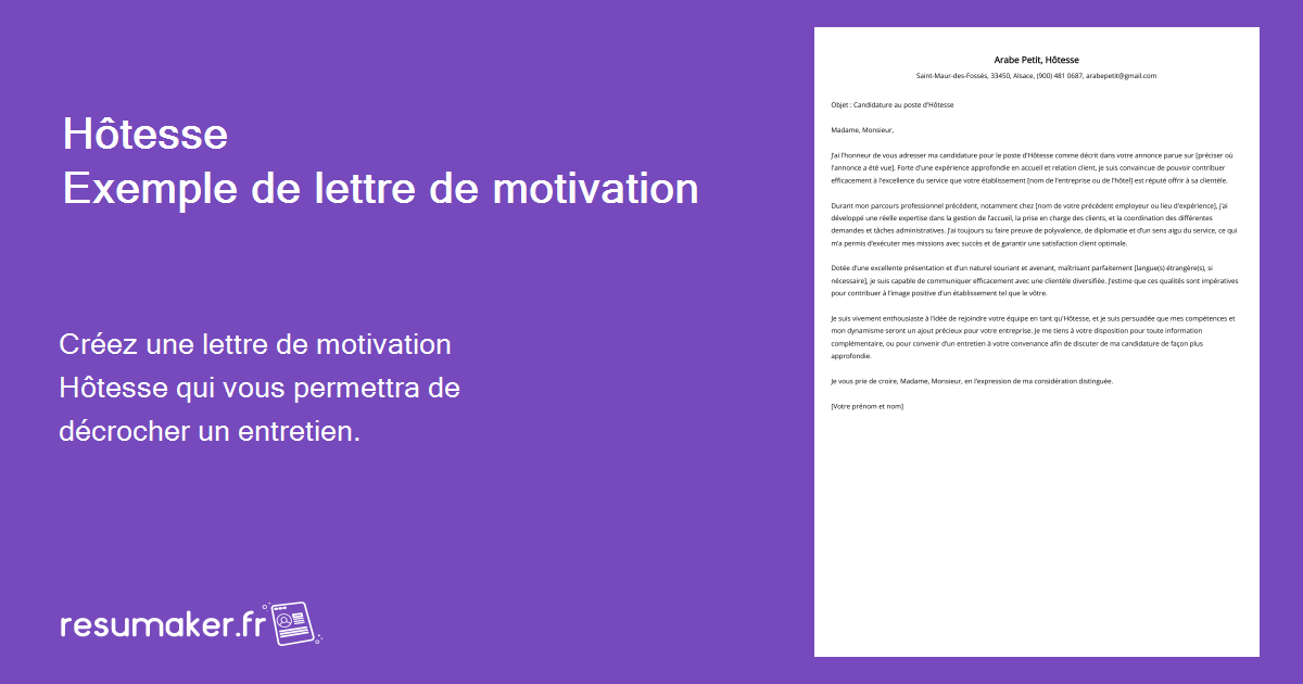 Modèle Lettre De Motivation Hôtesse De Caisse resumaker.fr