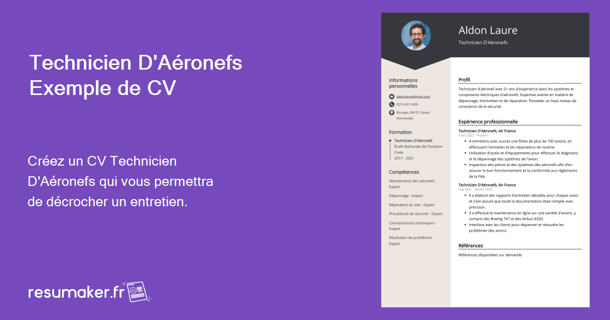 Exemple De CV De Technicien A ronautique guide Gratuit exemple-de-cv-de-technicien-a-ronautique-guide-gratuit